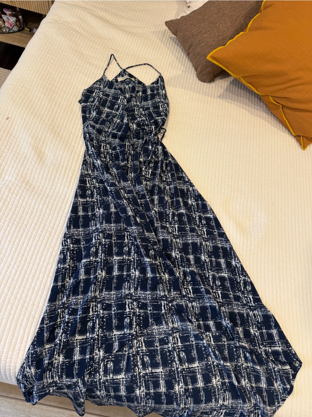 Lucy Love Navy and White Printed Wrap Sundress